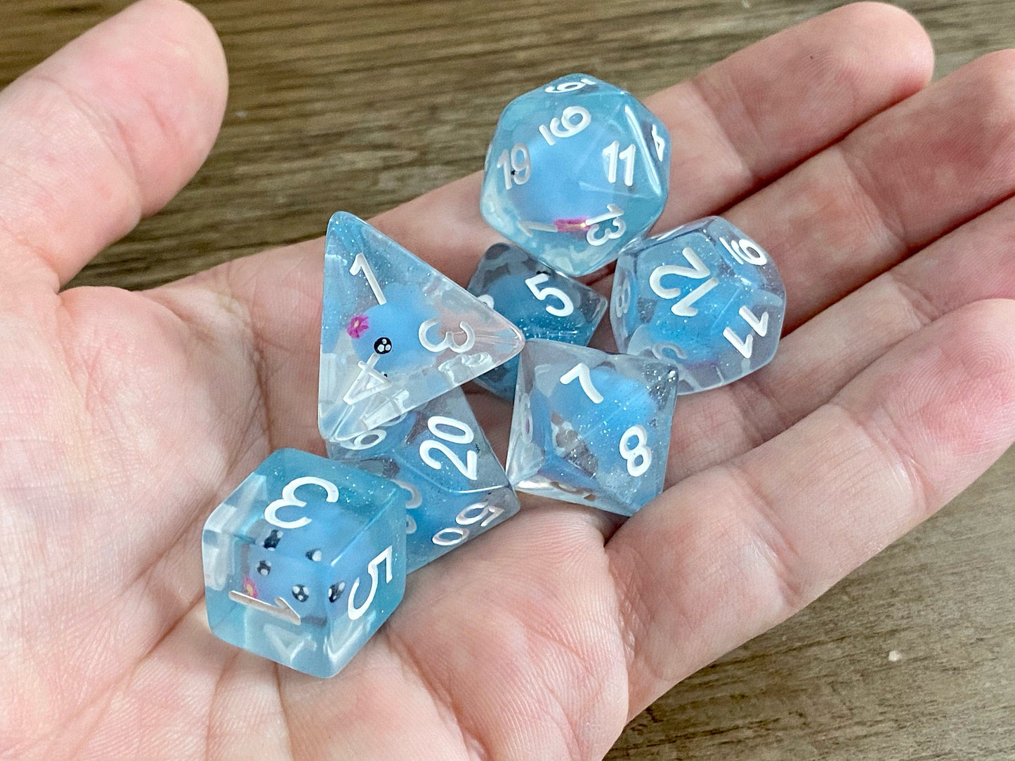 The Crooked Tavern Dice Sets Tiny Octopus RPG Dice Set | Little Cute Blue Octopus inside!