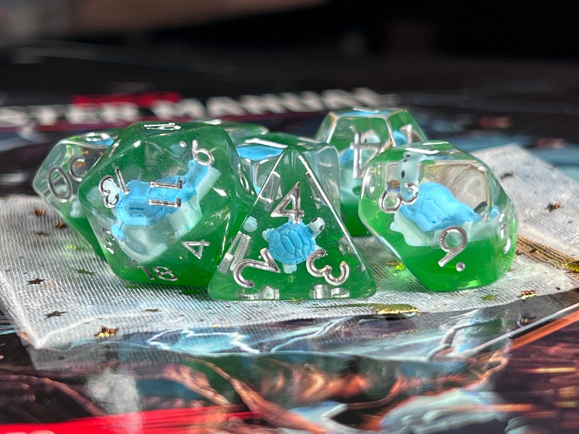 The Crooked Tavern Dice Sets Turtle RPG Dice Set | Cute Little Turtles inside!