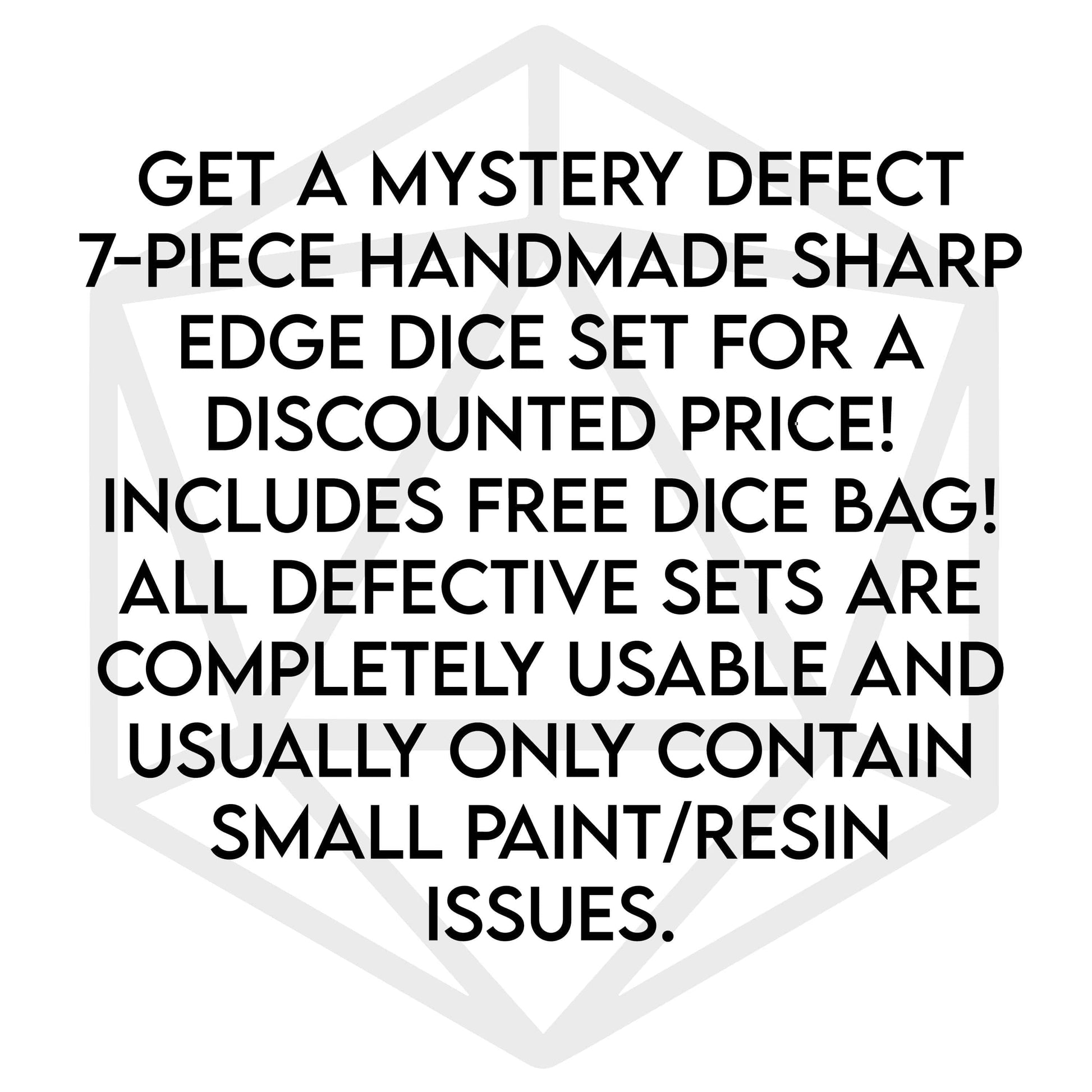 The Crooked Tavern Handmade Dice Sets Defect Discounted Handmade Sharp Edge Dice Set