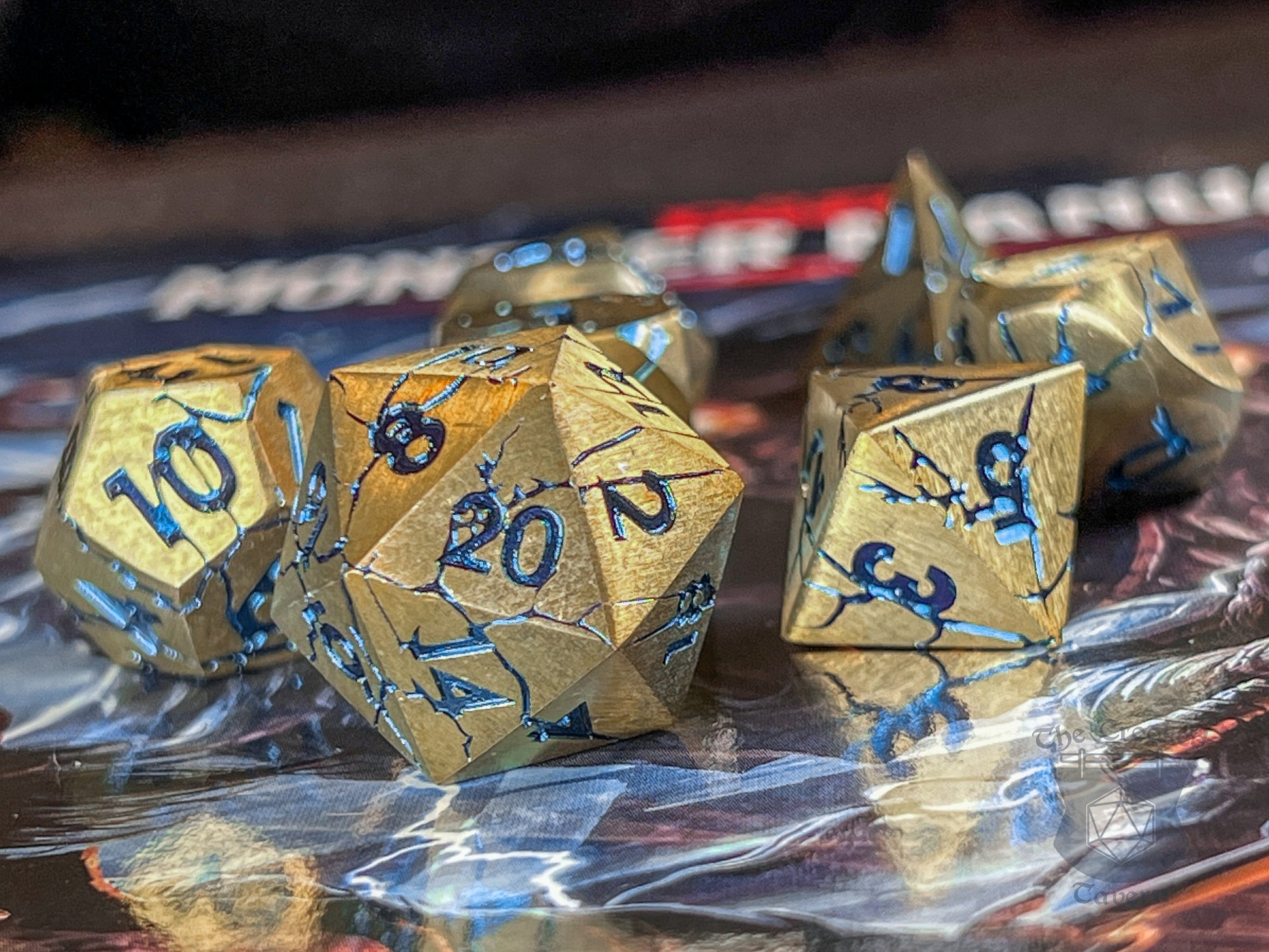 The Crooked Tavern Metal Dice Sets Arcane Fissure RPG Dice Set | Heavy Metal Dice Featuring Arcane Colors