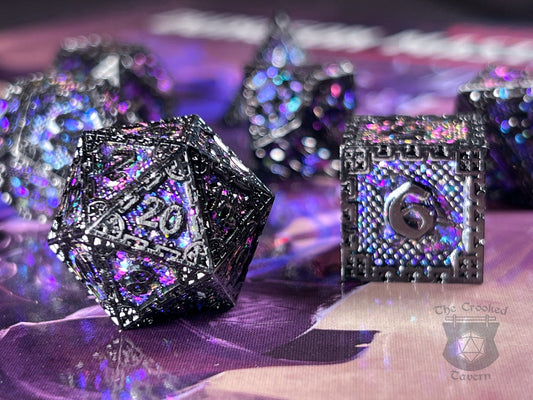 The Crooked Tavern Metal Dice Sets Arcane Vault RPG Dice Set | Heavy Metal Dice Featuring Arcane Colors