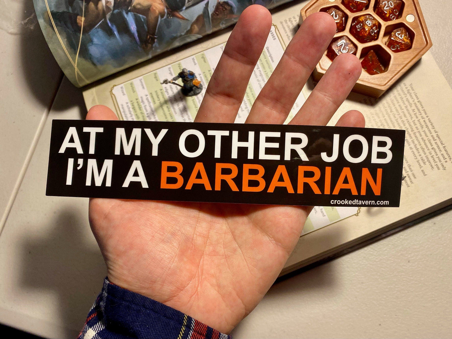 The Crooked Tavern Vinyl Stickers Barbarian DnD Sticker | At My Other Job I'm a Barbarian | Dungeons and Dragons Stickers