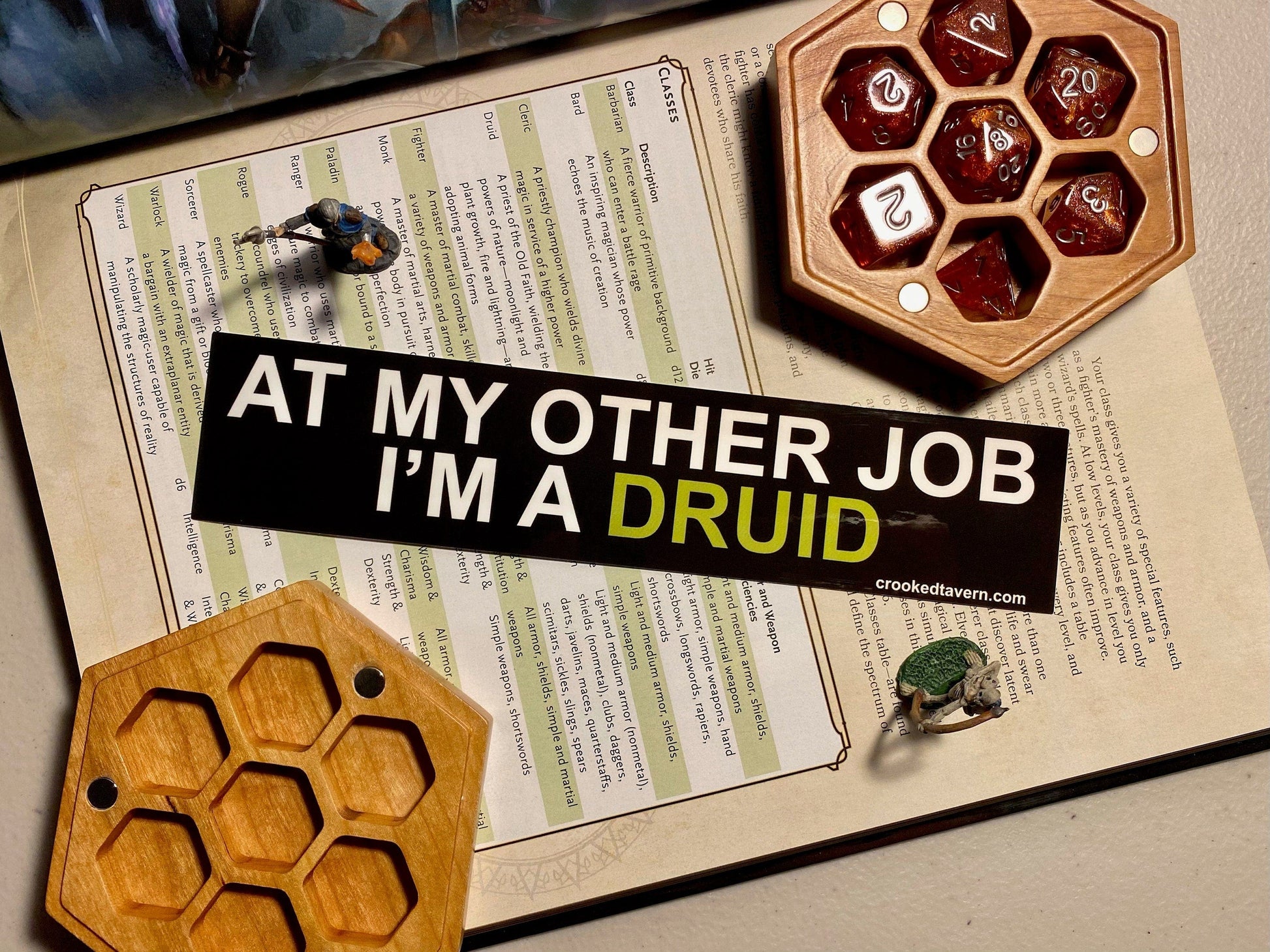 The Crooked Tavern Vinyl Stickers Druid DnD Sticker | At My Other Job I'm a Druid  | Dungeons and Dragons Vinyl Stickers