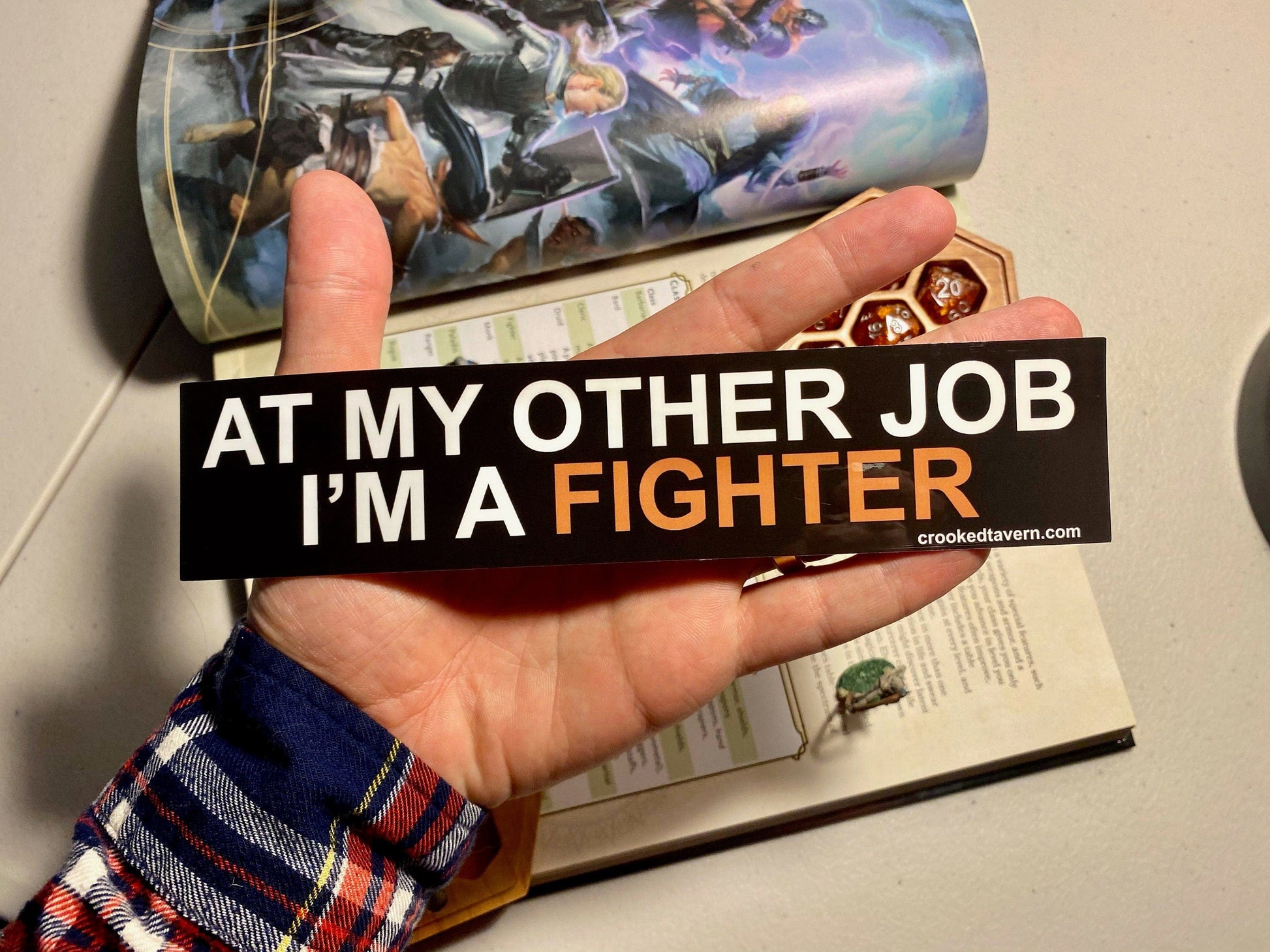 The Crooked Tavern Vinyl Stickers Fighter DnD Sticker | At My Other Job I'm a Fighter | Dungeons and Dragons Vinyl Stickers