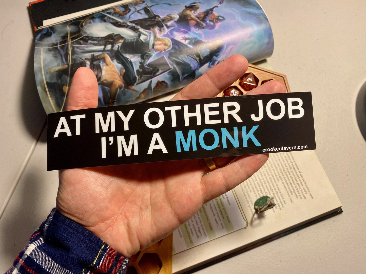 The Crooked Tavern Vinyl Stickers Monk DnD Sticker | At My Other Job I'm a Monk | Dungeons and Dragons Vinyl Stickers