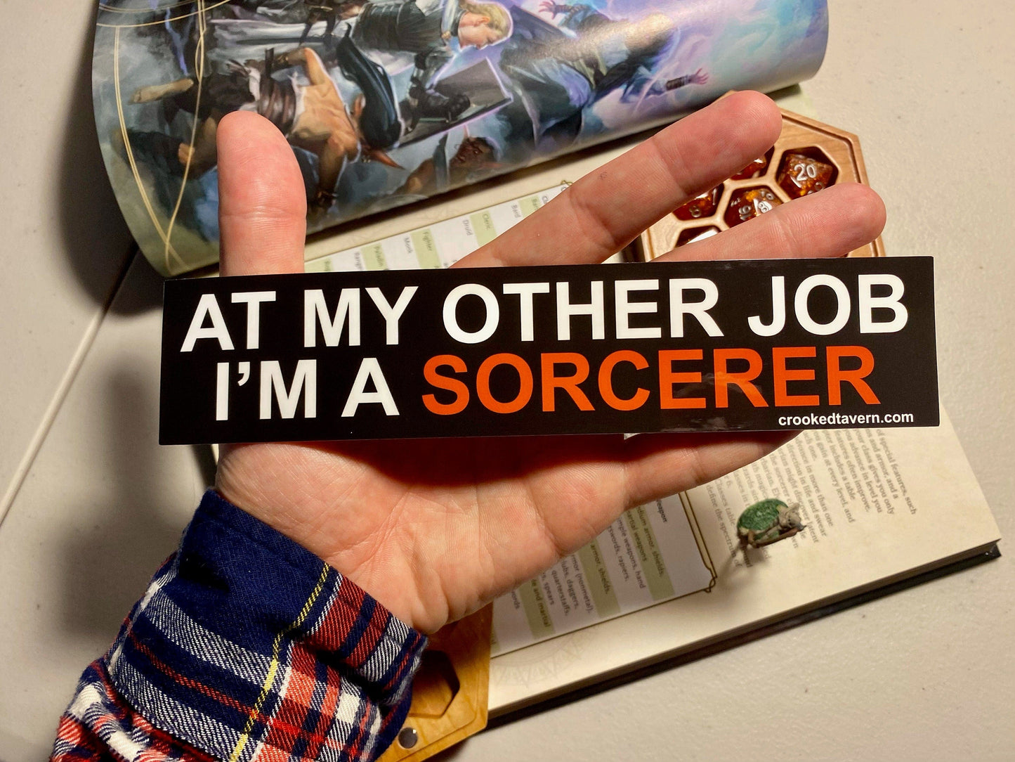 The Crooked Tavern Vinyl Stickers Sorcerer DnD Sticker | At My Other Job I'm a Sorcerer | Dungeons and Dragons Vinyl Stickers